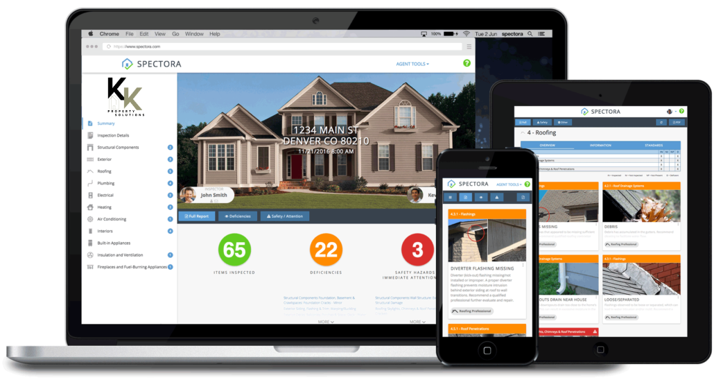 Home inspection report mockup